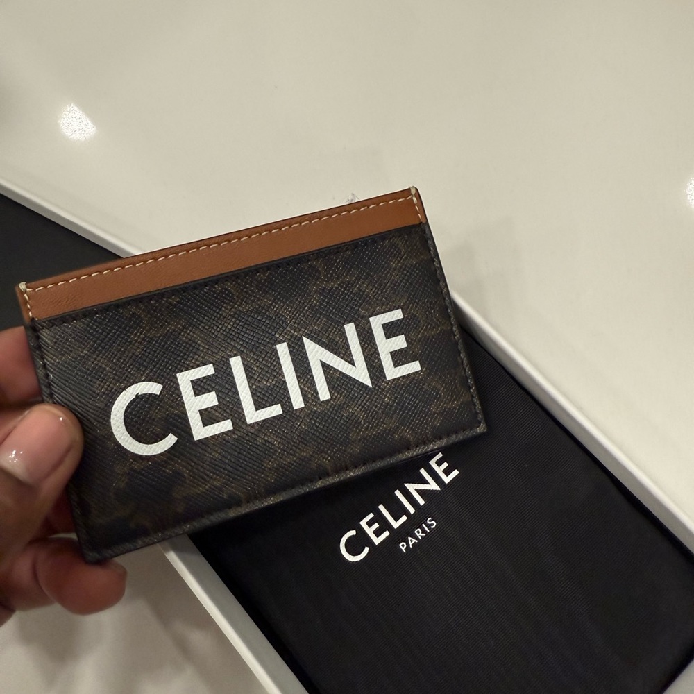 Celine Black and Brown Card Holder